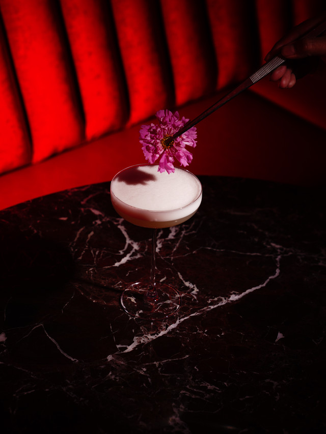 The pour, caught mid-air